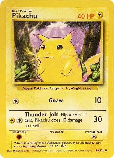 Pikachu 58/102 - Base Set (Unlimited) - Normal