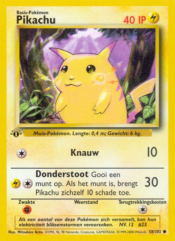 Pikachu (NL) 58/102 - Base Set (1st Edition) - Normal
