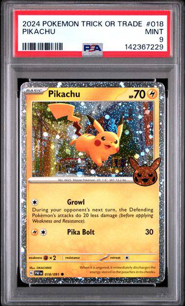 Pikachu (PSA 9) 018/091 - Trick or Trade 2024 - Holofoil