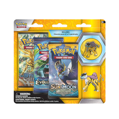 Pokémon Raikou: Pin 3-Pack Blister