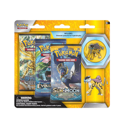 Pokémon Raikou: Pin 3-Pack Blister