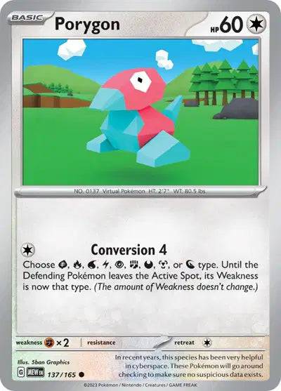 Porygon 137/165 - Scarlet & Violet 151 - Reverse Holofoil