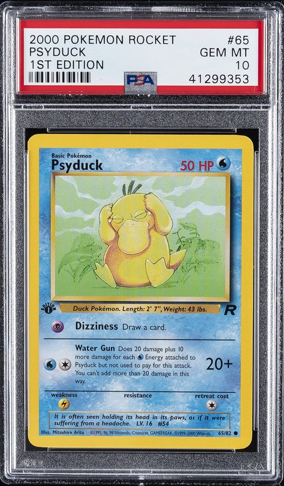Psyduck (PSA 10) 65/82 - Team Rocket (1st Edition)
