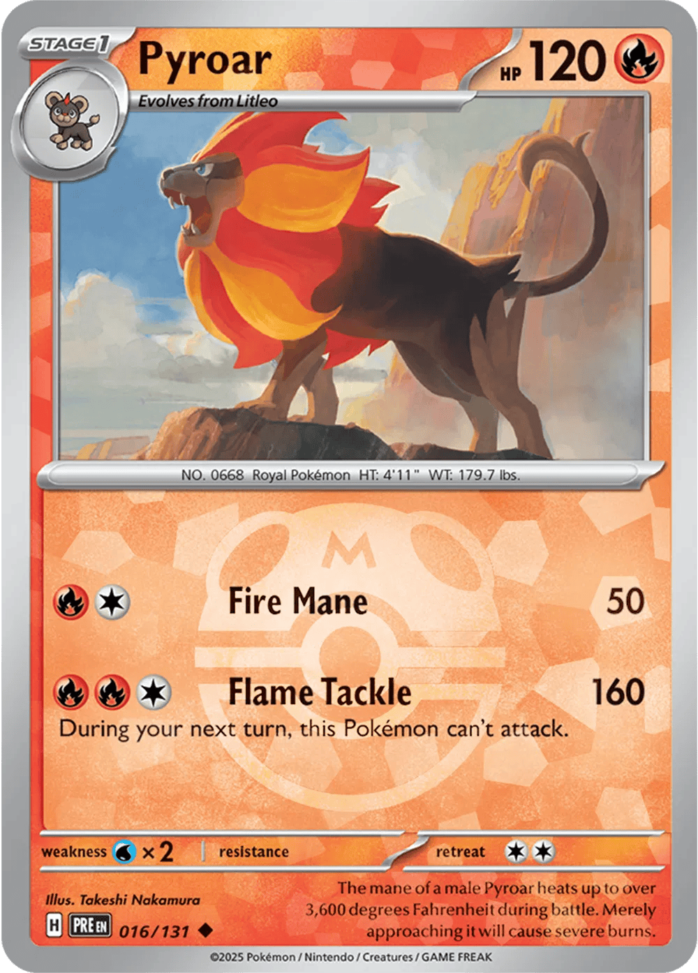 Pyroar 016/131 - Prismatic Evolutions - Master Ball Pattern