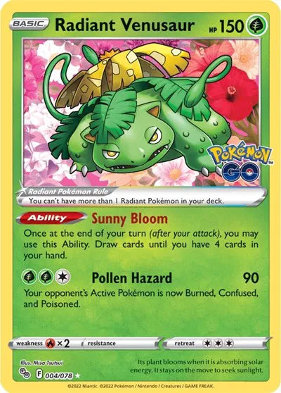 Radiant Venusaur 004/078 - Pokemon Go - Holofoil