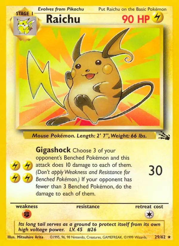 Raichu 29/62 - Fossil (Unlimited) - Normal