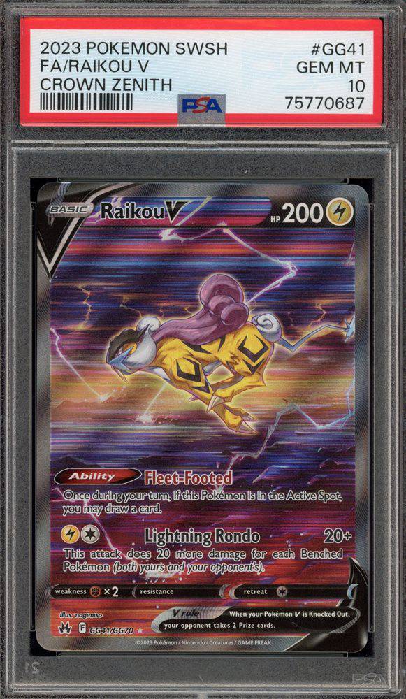 Raikou V (PSA 10) GG41/GG70 - Crown Zenith: Galarian Gallery - Holofoil