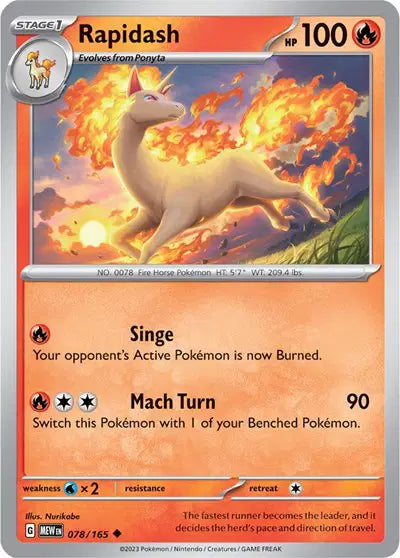 Rapidash 078/165 - Scarlet & Violet 151 - Reverse Holofoil