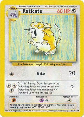 Raticate 40/102 - Base Set (Unlimited) - Normal