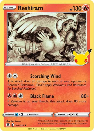 Reshiram 002/025 - Celebrations - Holofoil