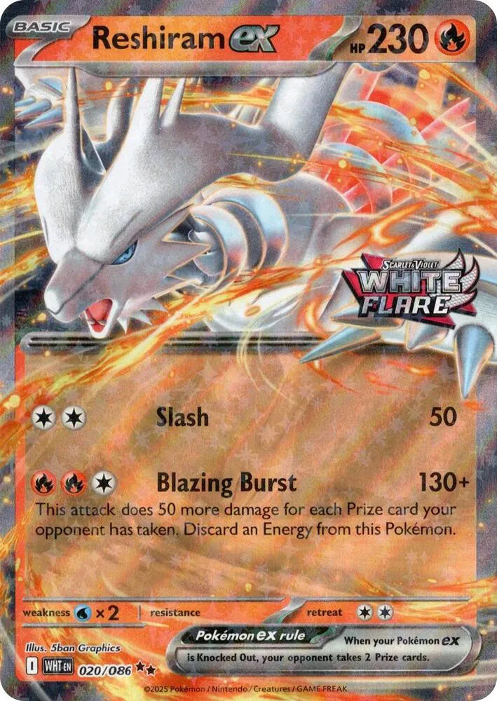 Reshiram ex (stamped) 020/086 - White Flare - Holofoil