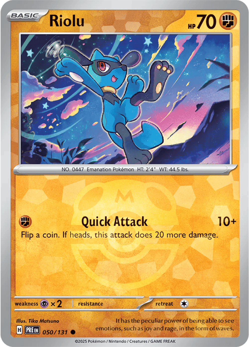 Riolu 050/131 - Prismatic Evolutions - Master Ball Pattern