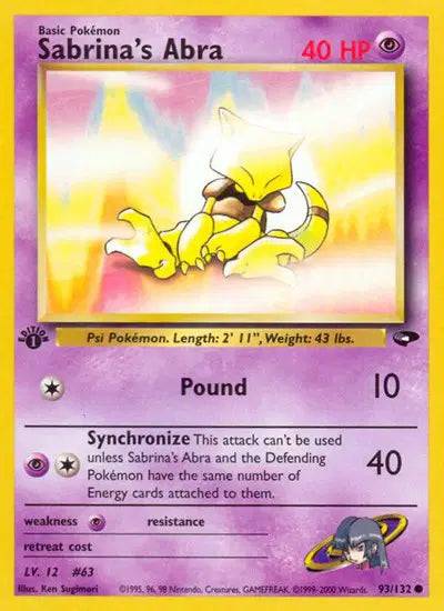 Sabrina's Abra 93/132 - Gym Challenge (1st Edition) - Normal