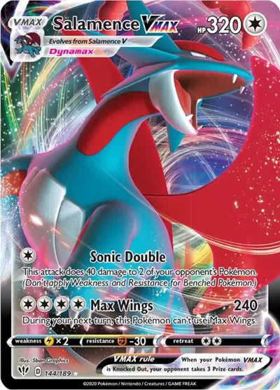 Salamence VMAX 144/189 - Darkness Ablaze - Holofoil Salamence VMAX 144/189 - Darkness Ablaze - Holofoil