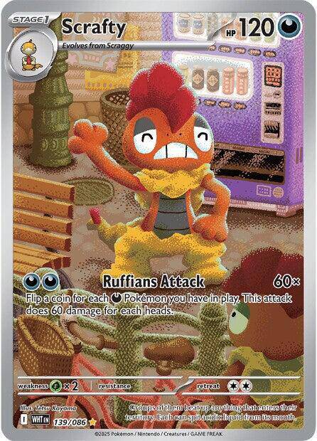 Scrafty 139/086 - White Flare - Holofoil