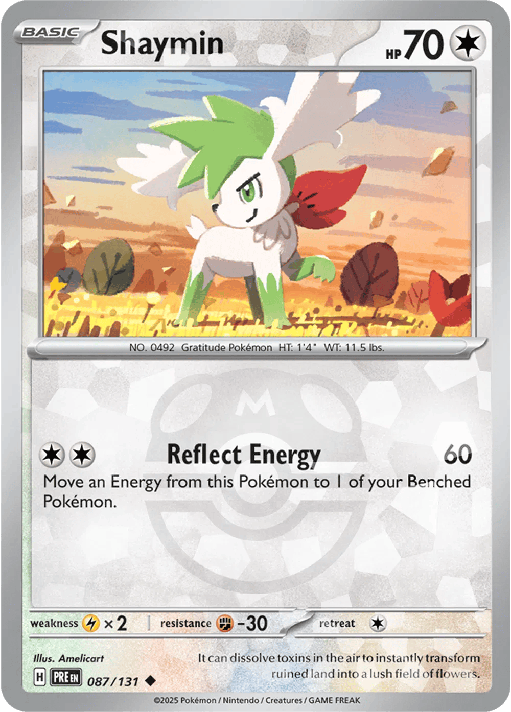 Shaymin 087/131 - Prismatic Evolutions - Master Ball Pattern