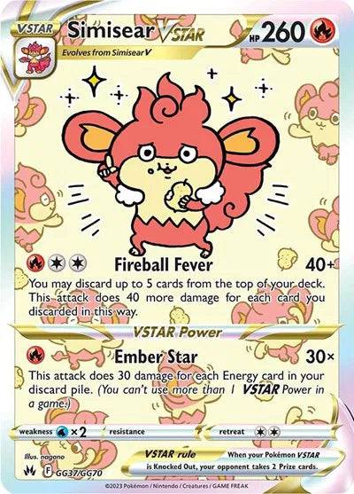 Simisear VSTAR GG37/GG70 - Crown Zenith: Galarian Gallery - Holofoil