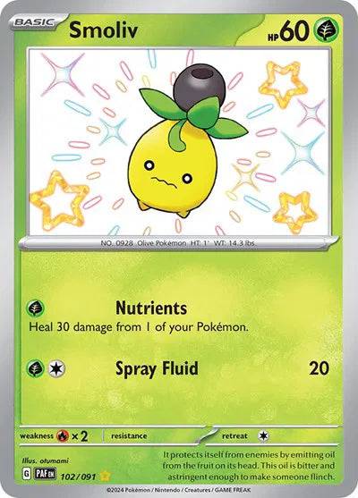 Smoliv 102/091 - Paldean Fates - Holofoil