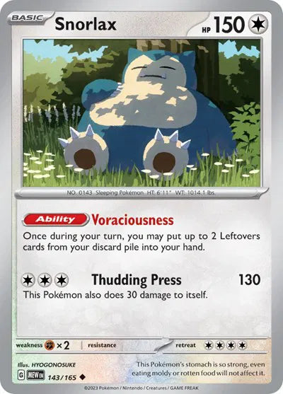 Snorlax 143/165 - Scarlet & Violet 151 - Reverse Holofoil