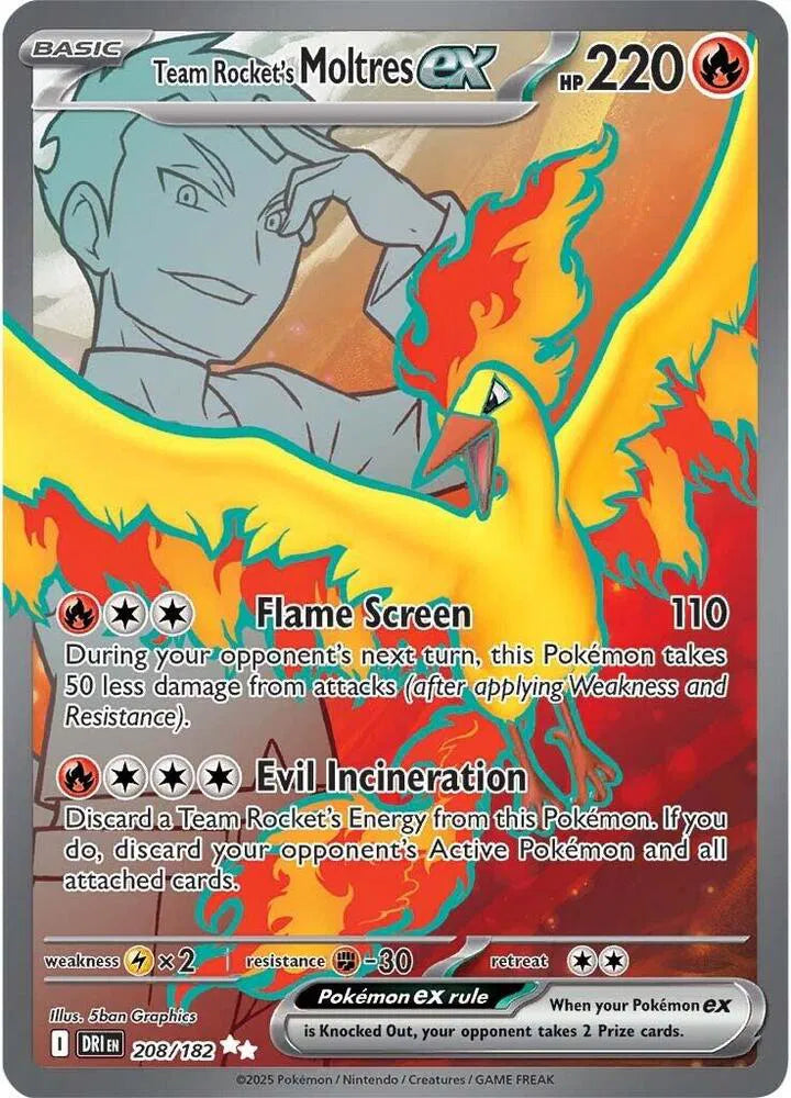 Team Rocket's Moltres ex 208/182 - Destined Rivals - Holofoil