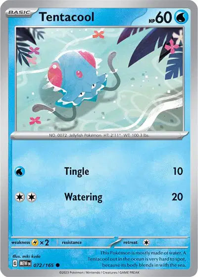 Tentacool 072/165 - Scarlet & Violet 151 - Reverse Holofoil