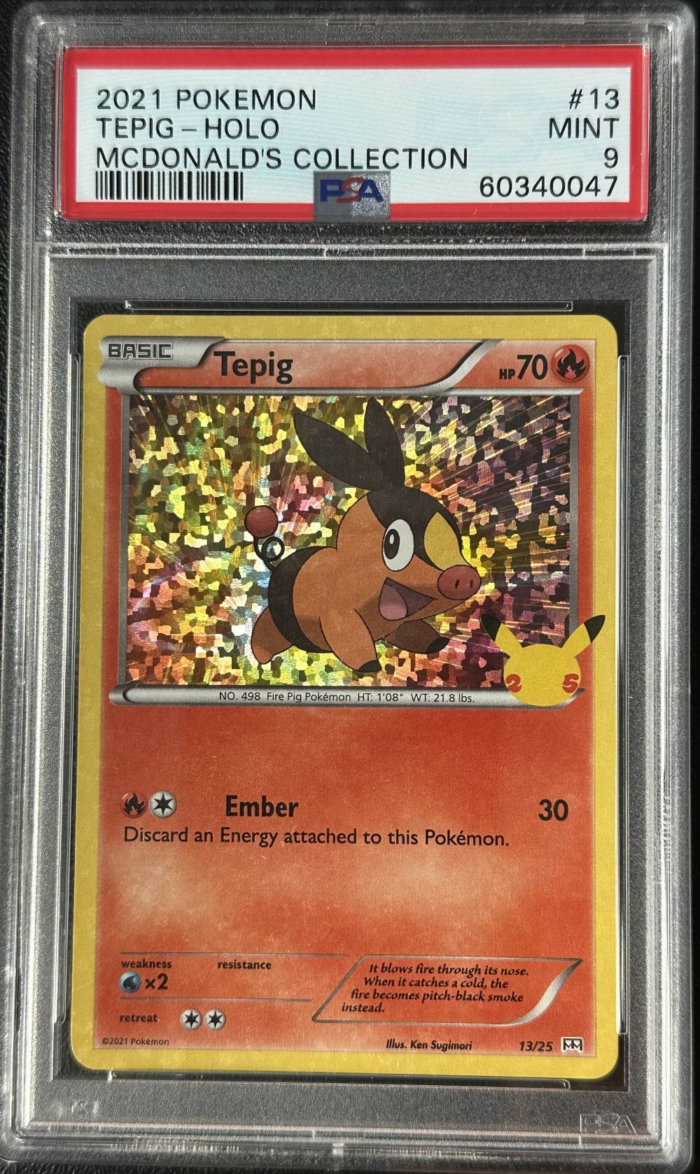 Tepig Holo ( PSA 9 ) 13/25 - McDonalds Collection 2021 - Holofoil