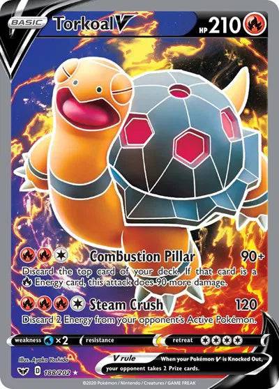 Torkoal V 188/202 - Sword & Shield - Holofoil