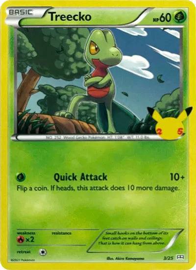 Treecko 3/25 - McDonald's 25th Anniversary Promos - Holofoil