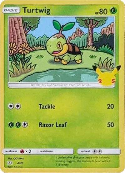 Turtwig 4/25 - McDonald's 25th Anniversary Promos - Holofoil