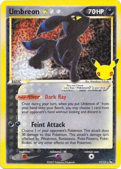 Umbreon Gold Star 17/17 - Celebrations: Classic Collection - Holofoil