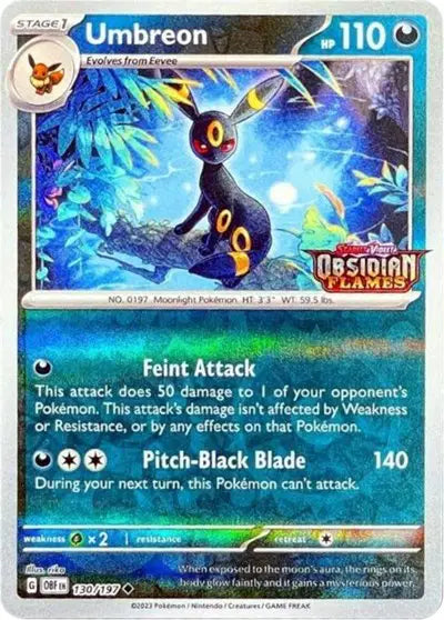 Umbreon (Stamped) 130/197 - Obsidian Flames - Reverse Holofoil (sealed