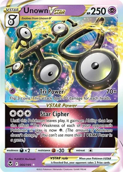 Unown VSTAR 066/195 - Silver Tempest - Holofoil