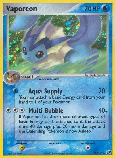 Vaporeon 19/115 - EX Unseen Forces - Holofoil