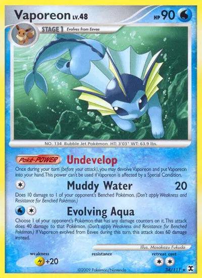 Vaporeon Lv.48 34/111 - Rising Rivals - Reverse Holofoil