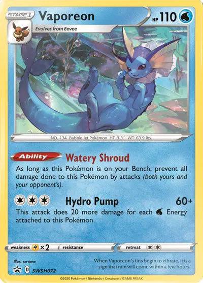 Vaporeon SWSH072 - Sword & Shield Promo - Holofoil