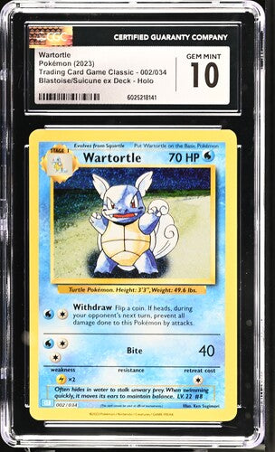 Wartortle (CGC 10) 002/034 - Trading Card Game Classic - Holofoil