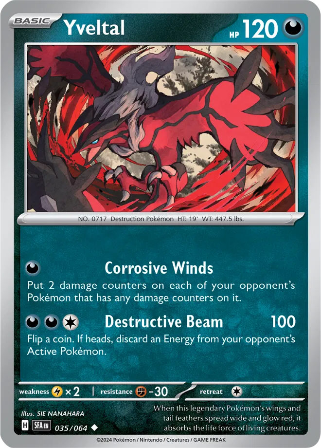 Yveltal 035/064 - Shrouded Fable - Reverse Holofoil