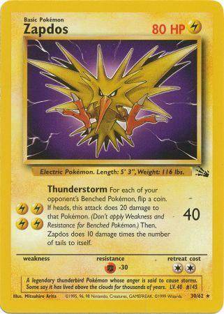 Zapdos 30/62 - Fossil (Unlimited) - Normal