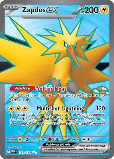Zapdos ex 192/165 - Scarlet & Violet 151 - Holofoil