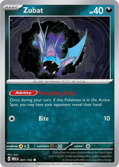 Zubat 041/165 - Scarlet & Violet 151 - Reverse Holofoil