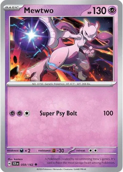 Mewtwo 059/142 - Stellar Crown - Reverse Holofoil