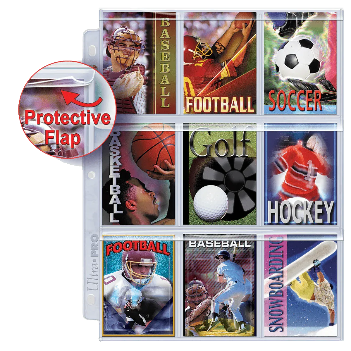 Ultra Pro - 9-Pocket Secure Page For Standard Cards 100 Pieces