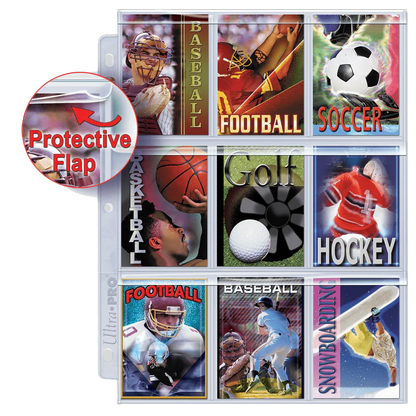 Ultra Pro - 9-Pocket Secure Page For Standard Cards 100 Pieces