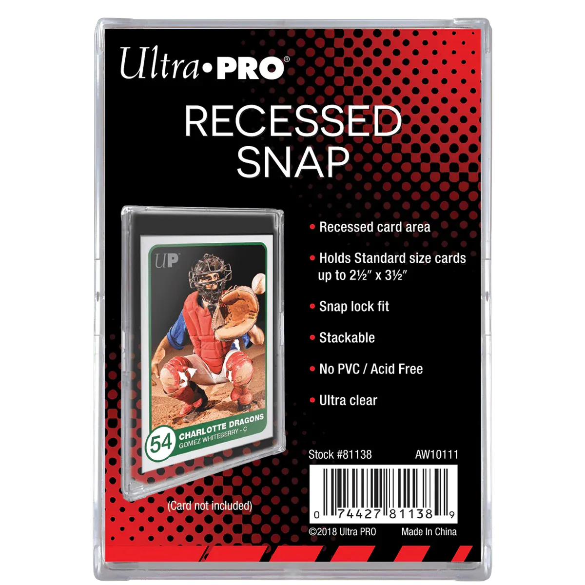 Ultra Pro - Recessed Snap Card Holder
