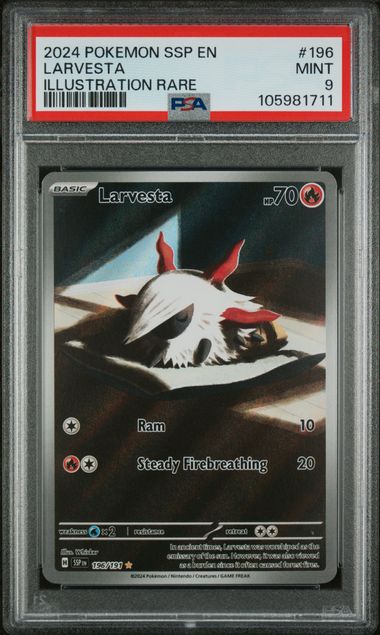Larvesta (PSA 9) 196/191 - Surging Sparks - Holofoil