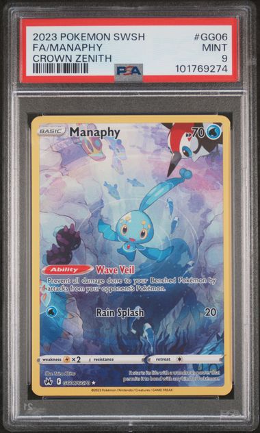 Manaphy (PSA 9) GG06/GG70 -  Crown Zenith - Holofoil