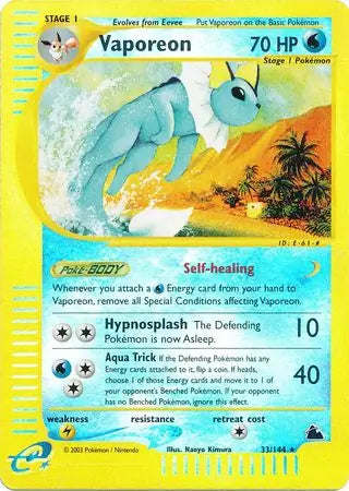 Vaporeon 33/144 - Skyridge - Reverse Holofoil