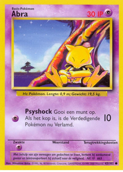 Abra (NL) 43/102 - Base Set (Unlimited) - Normal