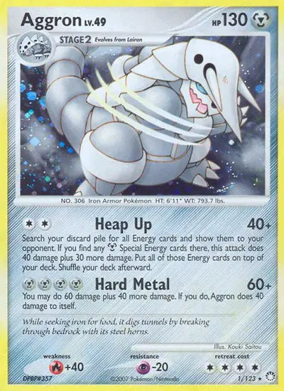 Aggron Lv.49 1/123 - Mysterious Treasures - Holofoil