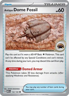 Antikes Kuppelfossil 152/165 - Scharlachrot & Violett 151 - Reverse Holofoil